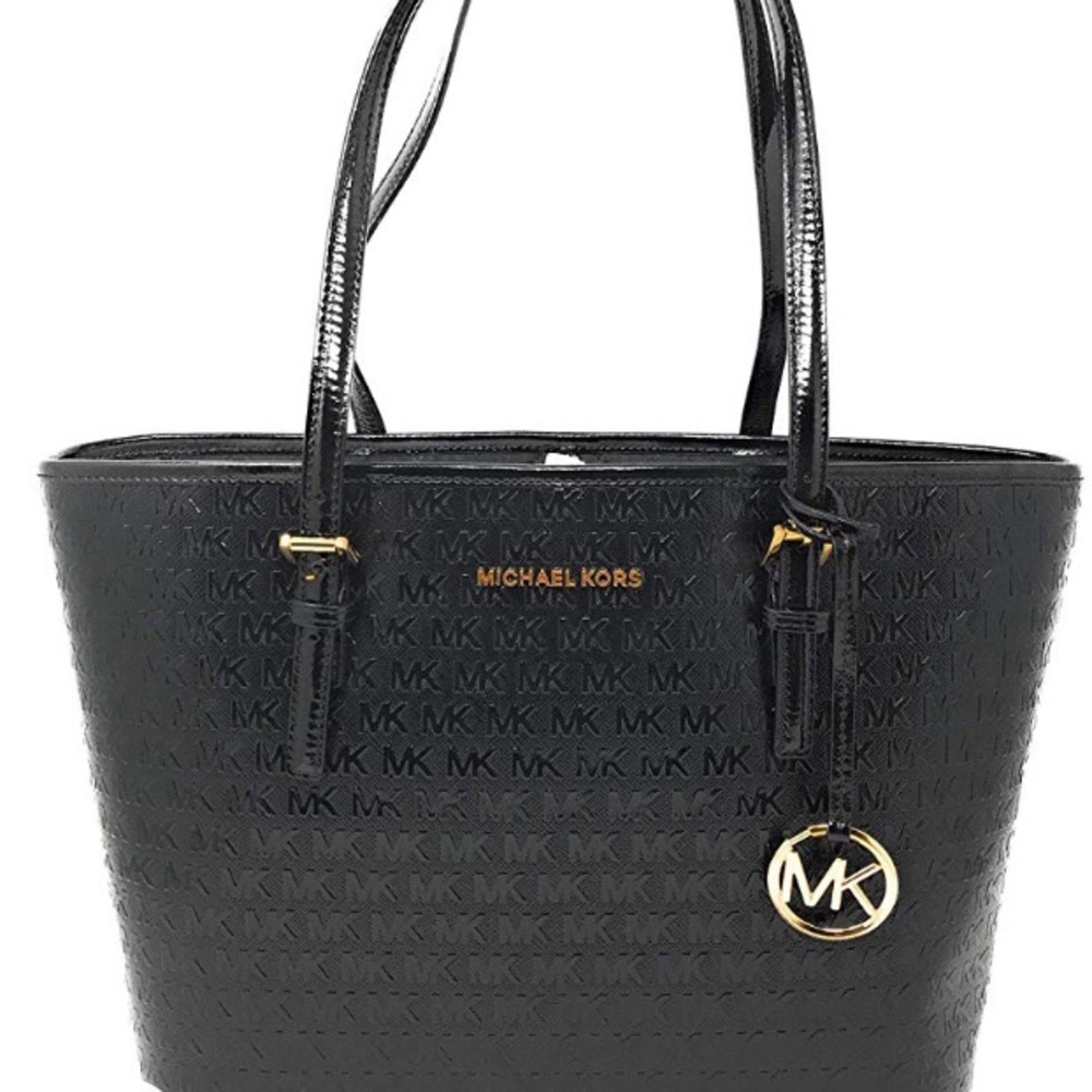 NWT. Michael Kors jet set medium tote. Blk